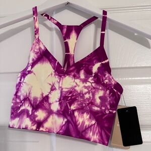 Nux One by One pink tie dye sports bra NWT